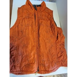 Eddie Bauer Women's Fall Vest zipper pockets Fleece large Women  Embroidered